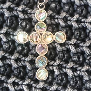 Large Mexican silver Taxco abalone inlay c…